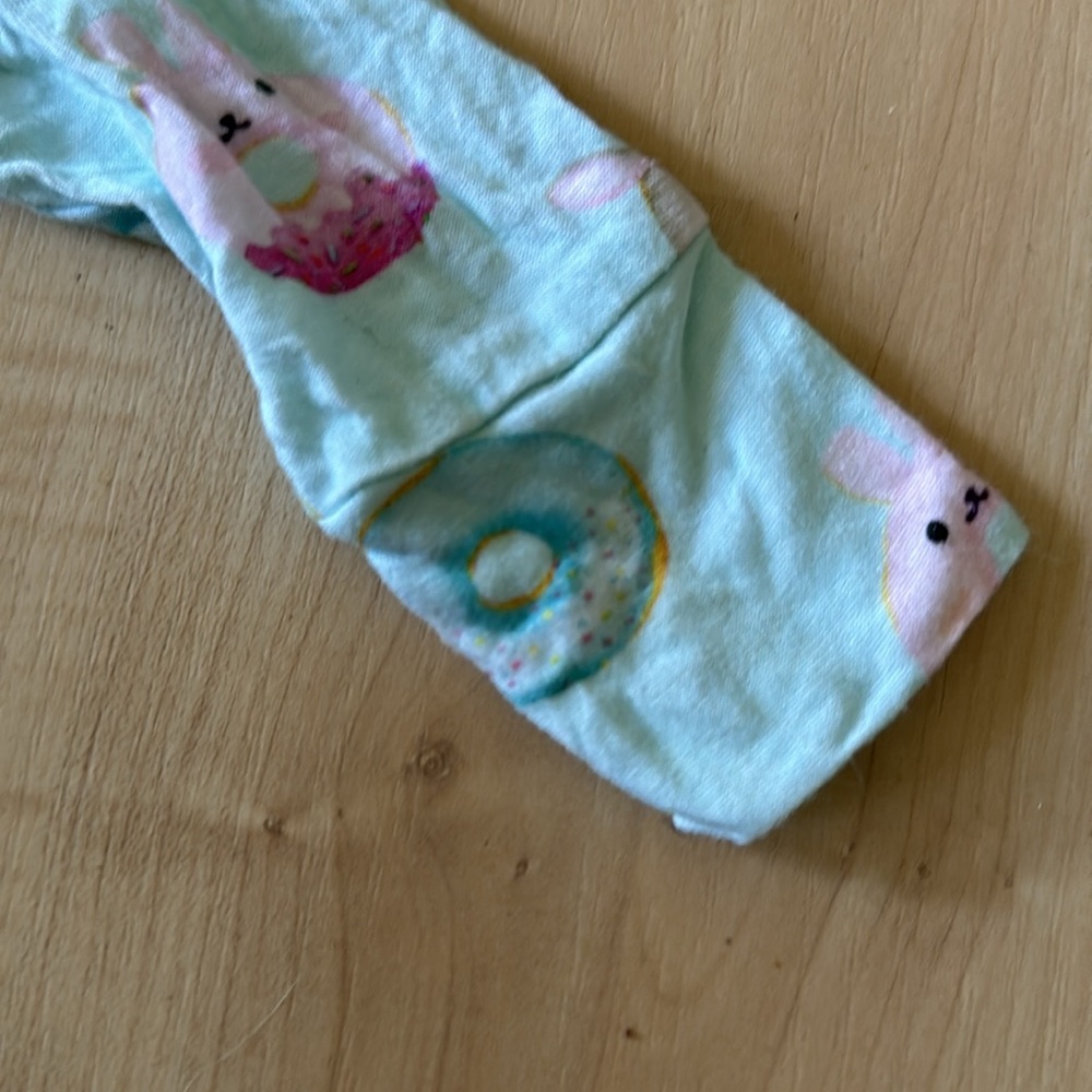 Posh Peanut 3-6 bamboo onesie baby animal donuts ruffle butt footed - Picture 5 of 11